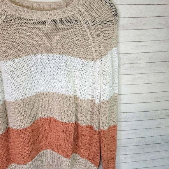 360 SWEATER LINEN BLEND COLORBLOCK SWEATER, SZ MEDIUM - Picture 3 of 7